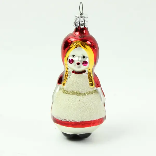 Lot of 4 Little Red Riding Hood Christmas Ornaments VTG Blown Glass