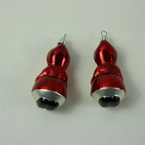 2 Little Red Riding Hood Christmas Ornaments Blown Glass Hand Painted 3.75 in