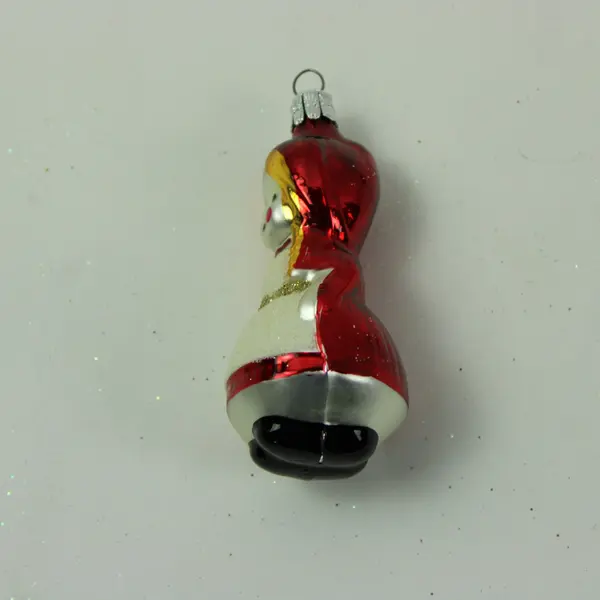 2 Little Red Riding Hood Christmas Ornaments Blown Glass Hand Painted 3.75 in