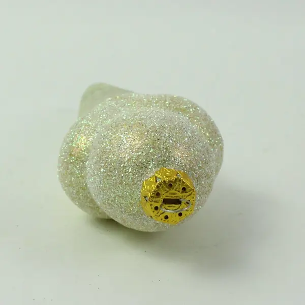 Lot of 3 Dept 56 Glass Ice Cream Silver Cone Ornament Gold Flecks 5.5" Tall Tag