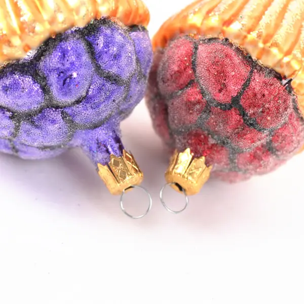 2 Kurt Adler Sweet Shop Collection Blown Glass Berry Tart Ornaments 2.5" Tall