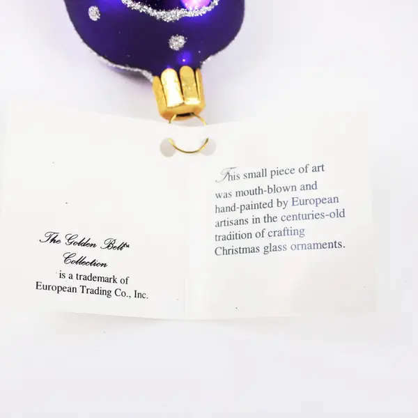 Lot of 2 European Trading Co Golden Bell Collection Purple Cell Phone Design 4" 