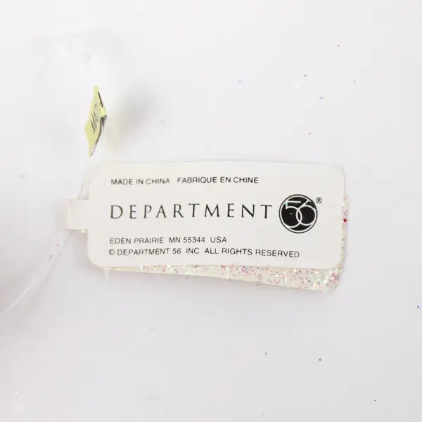 Lot of 2 Department 56 Glass Pink Glitter Ice Cream Cone Ornaments 5.5"