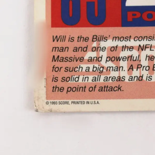 1993 Score Football #326 Will Wolford Buffalo Bills Card Ungraded