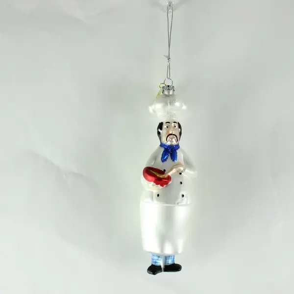 Seasons of Cannon Falls Italian Hand-Blown Glass Chef Pasta Ornament 7 in