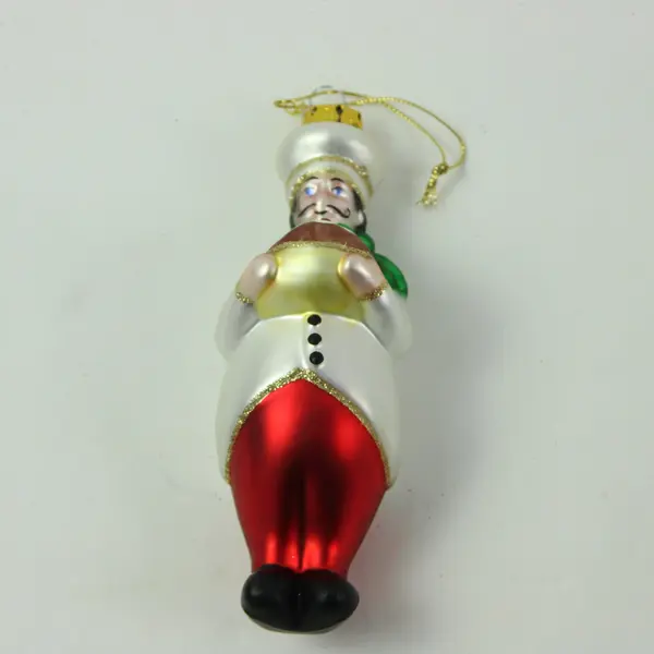 Margaret Cobane Scottish Chef Baker Christmas Pudding Glass Ornament 5.75" Tall