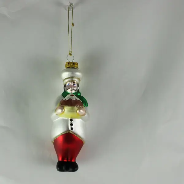 Margaret Cobane Scottish Chef Baker Christmas Pudding Glass Ornament 5.75" Tall