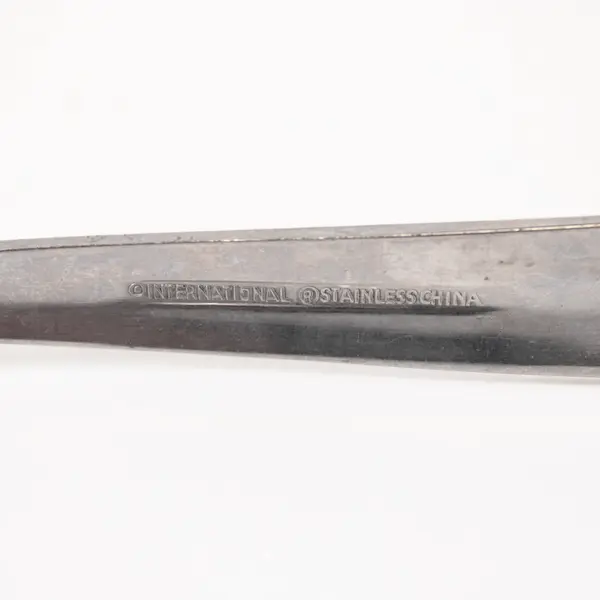International Stainless China Dinner Fork Stainless Steel Textured Handle 7.5"