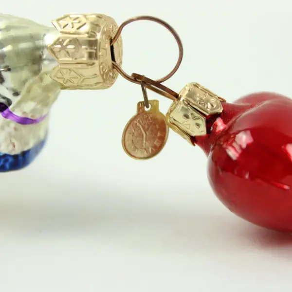 Dept 56 Josephine Great Lovers Series Blown Glass Ornament Red Heart Attached 6"
