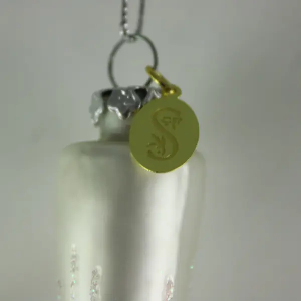 Seasons of Cannon Falls Blown Glass Chef Ornament White Uniform Red Bow Tie 7"
