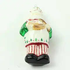Christmas Santa Chef Decorated Cake Holiday Ornament 6" Tall Christmas Colors