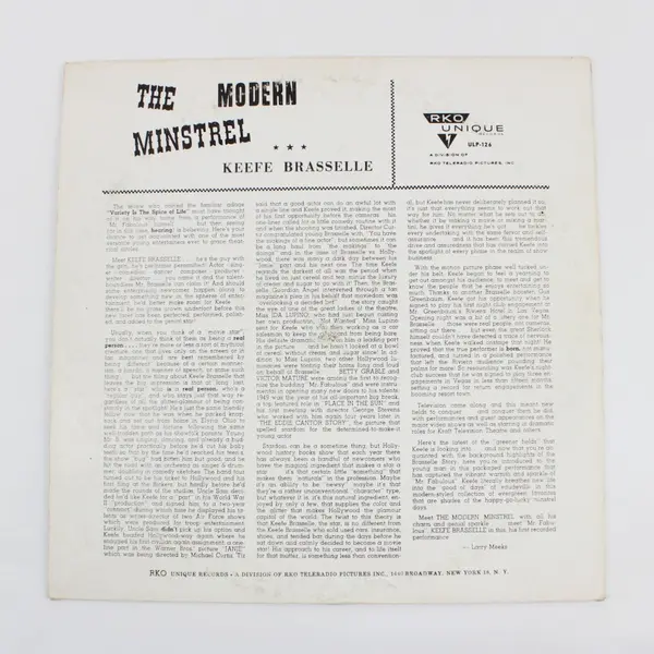 Keefe Brasselle The Modern Minstrel LP Vinyl Record RKO