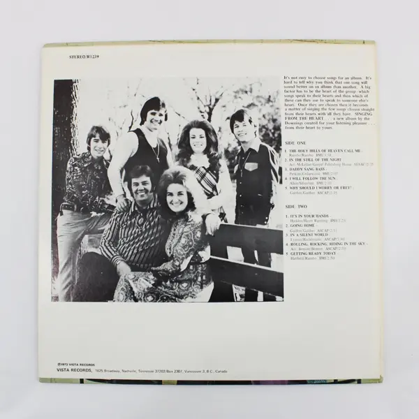 The Downings Singing From the Heart Gospel Vinyl LP 1973 Vista
