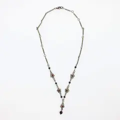 Bohemian Style Garnet-Style Beaded Drop Necklace 18 in