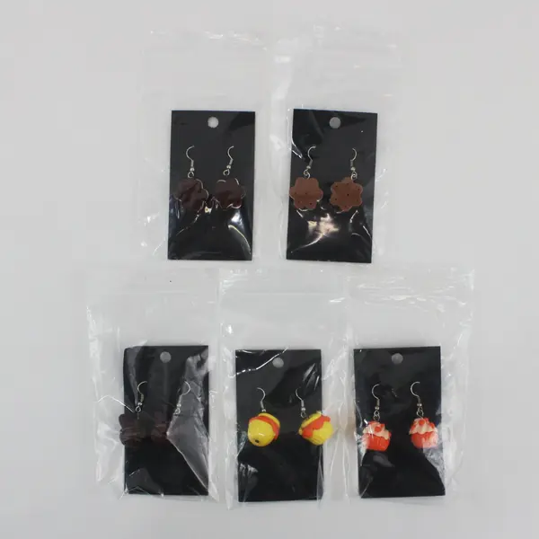 Lot of 5 Pairs Dessert Dangle Earrings Cupcake Ice Cream Sandwich Novelty