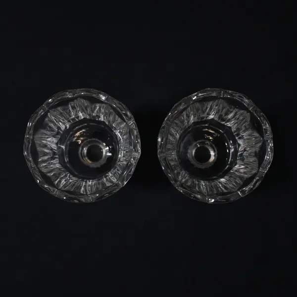 HOMCO Tulip Clear Glass Peg Votive Cups Set of 2 Grommet Candle Holders