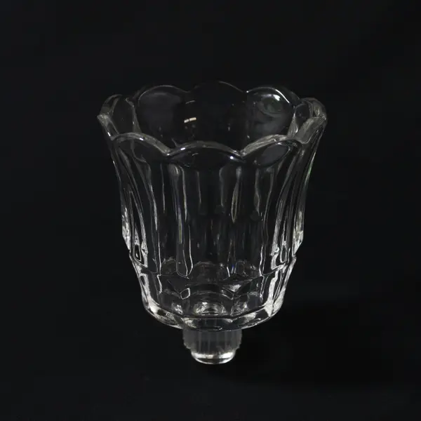 HOMCO Tulip Clear Glass Peg Votive Cups Set of 2 Grommet Candle Holders