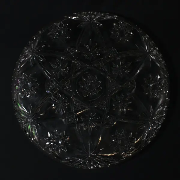 Vintage Anchor Hocking Prescut 13.5" Pressed Glass cupped Edge Torte Plate