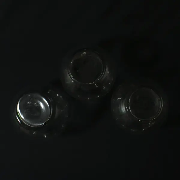 Lot of 3 Clear Glass Ruffled Crimped Rim Ivy Vases 5.25"