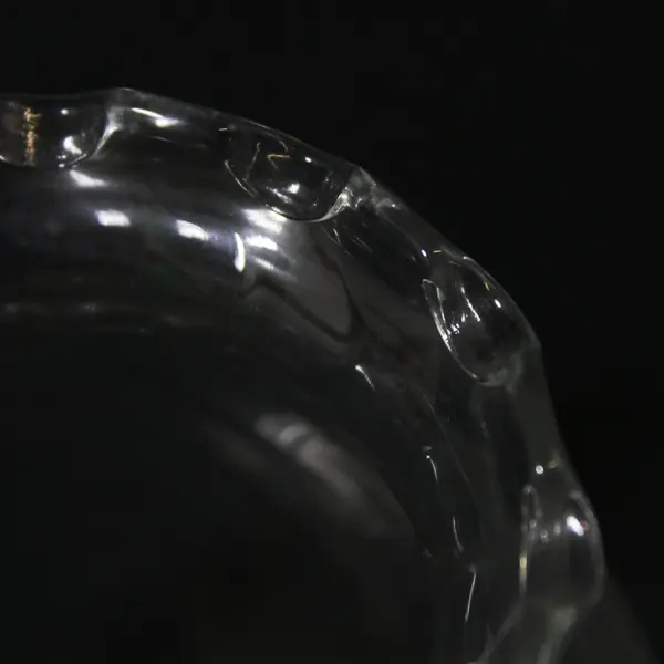 Lot of 2 Clear Spiral Glass Ivy Bowl Vases Ruffled Rim 5.5 in