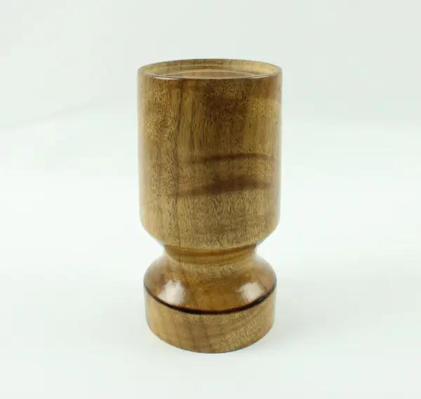 Wooden Pedestal Pillar Candle Holder 6.5 Inch Rustic Decor