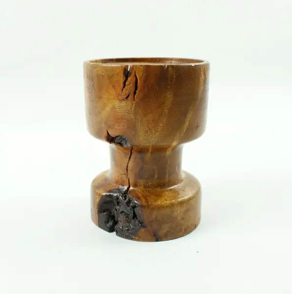 Wooden Pedestal Pillar Candle Holder 4.5 Inch Rustic Decor