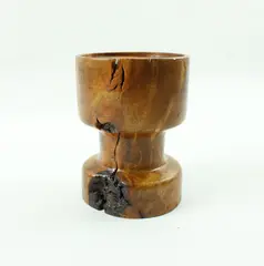 Wooden Pedestal Pillar Candle Holder 4.5 Inch Rustic Decor
