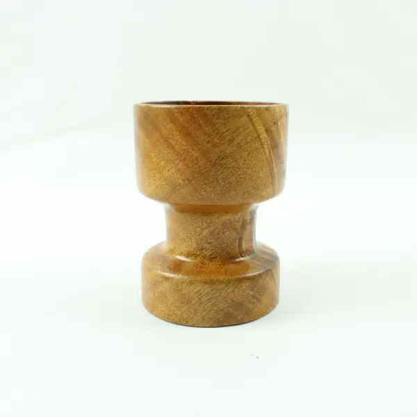 Wooden Pedestal Pillar Candle Holder 4.5 Inch Rustic Decor