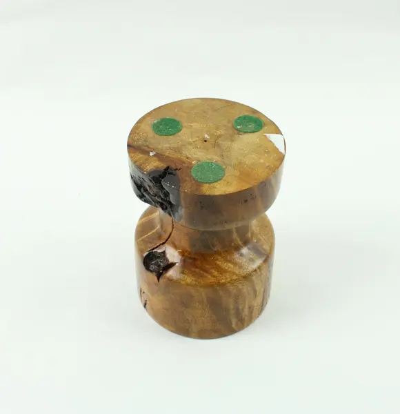 Wooden Pedestal Pillar Candle Holder 4.5 Inch Rustic Decor