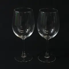 Lot of 2 Clear Crystal Long Stem Wine Glasses 7.5 Inch Tall
