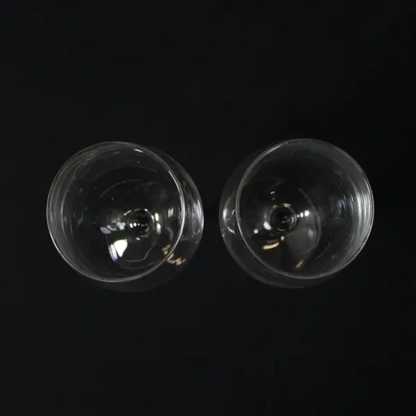 Lot of 2 Clear Crystal Long Stem Wine Glasses 7.5 Inch Tall