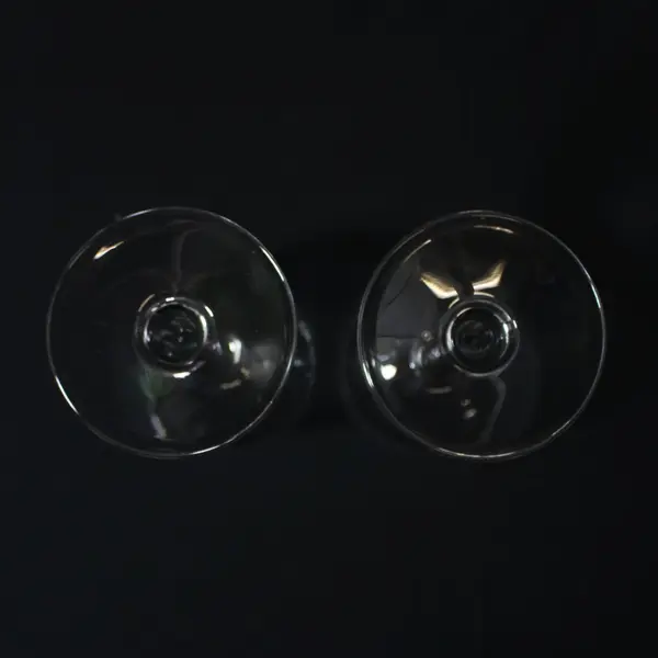 Lot of 2 Clear Crystal Long Stem Wine Glasses 7.5 Inch Tall