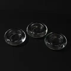 Set of 3 Clear Glass Tealight Candle Holders 3 Inch Home Decor