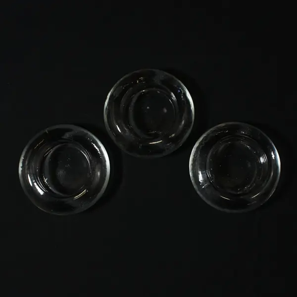 Set of 3 Clear Glass Tealight Candle Holders 3 Inch Home Decor