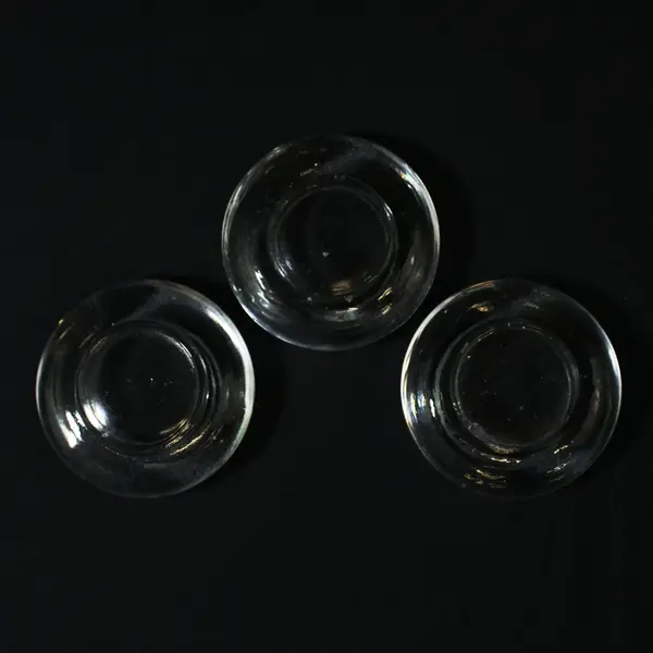 Set of 3 Clear Glass Tealight Candle Holders 3 Inch Home Decor