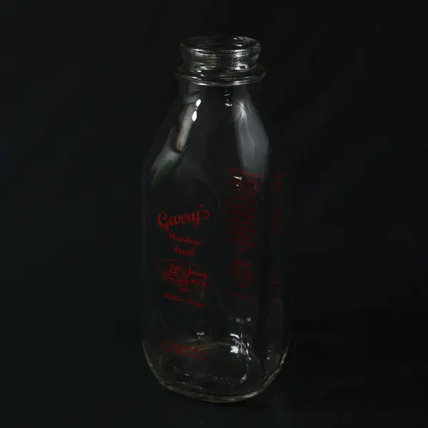 Vintage Stanpac Garry's Meadow Fresh Milk Bottle 9in Glass