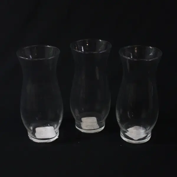 3 Clear Greenbrier International Glass Hurricane Vases 6.5in Candle Holders
