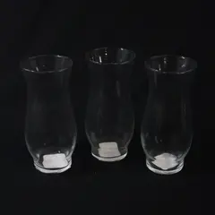 3 Clear Greenbrier International Glass Hurricane Vases 6.5in Candle Holders