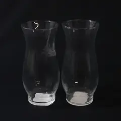 Greenbrier International Clear Glass Hurricane Vases Candle Holders Set 2 6.5in