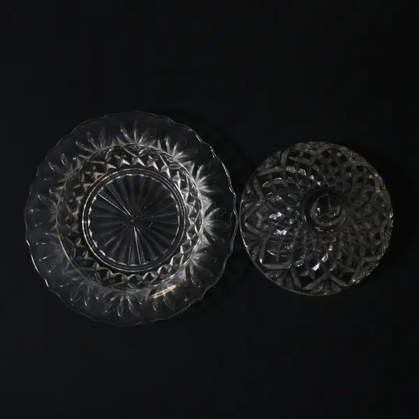 Anchor Hocking Prescut Clear Glass Round Butter Dish With Lid