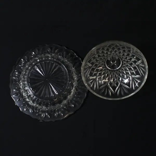 Anchor Hocking Prescut Clear Glass Round Butter Dish With Lid