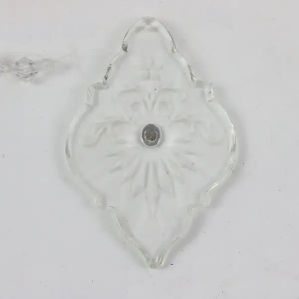 Lot of 3 Vintage Clear Pressed Etched Ornaments Pendants
