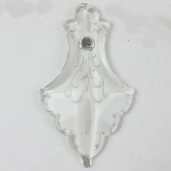 Lot of 3 Vintage Clear Pressed Etched Ornaments Pendants