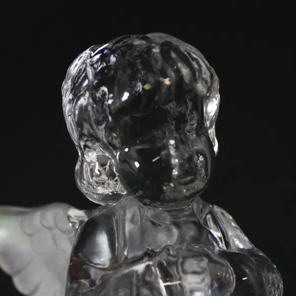 Clear Crystal Angel Taper Candle Holder Frosted Wings