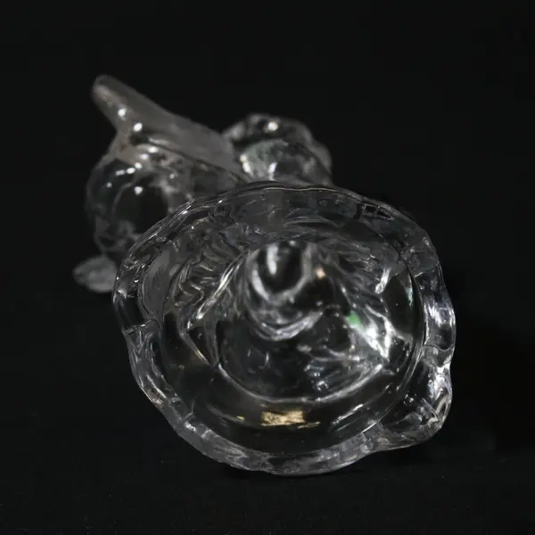 Clear Crystal Angel Taper Candle Holder Frosted Wings