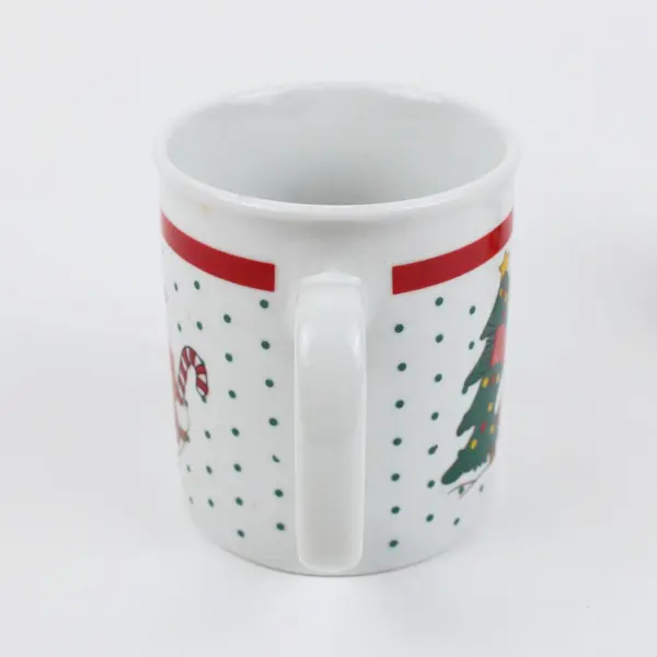 Pair of Christmas Coffee Mugs Snowman Santa Musical Notes Holiday Cups