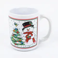 Snowman Christmas Tree Ceramic Coffee Mug Holiday Cup