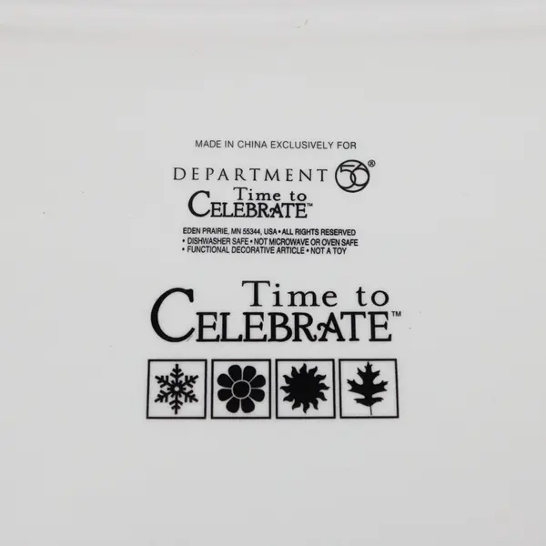 Department 56 Time to Celebrate Christmas Ceramic Rectangular Serving Tray