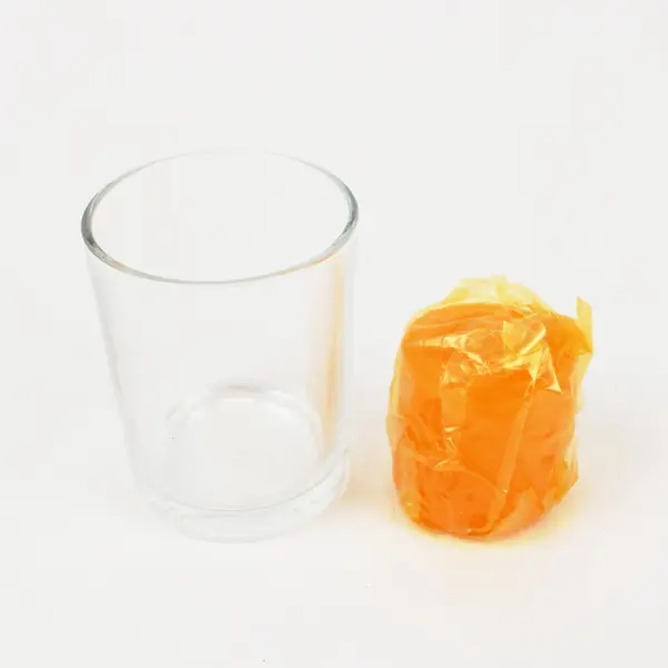 Unbranded Clear Glass Votive Tealight Holder Department 56 Orange Candle 2.5in