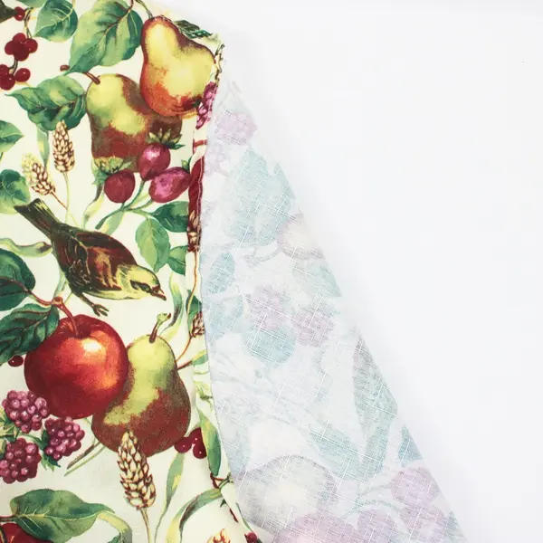 Josie Accessories 68" Round Tablecloth Multicolor Bird Fruit Pattern